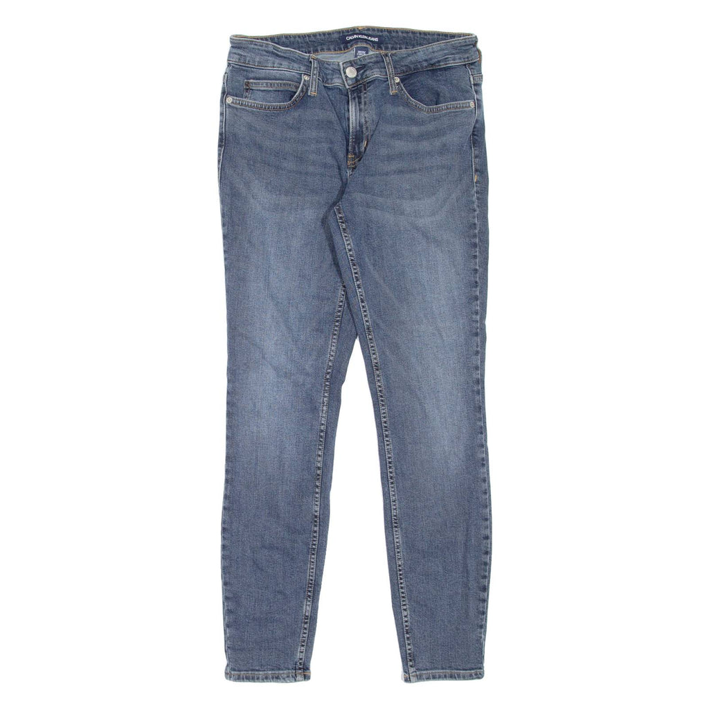 CALVIN KLEIN JEANS Womens Jeans Blue Slim Skinny Stone Wash W28 L30