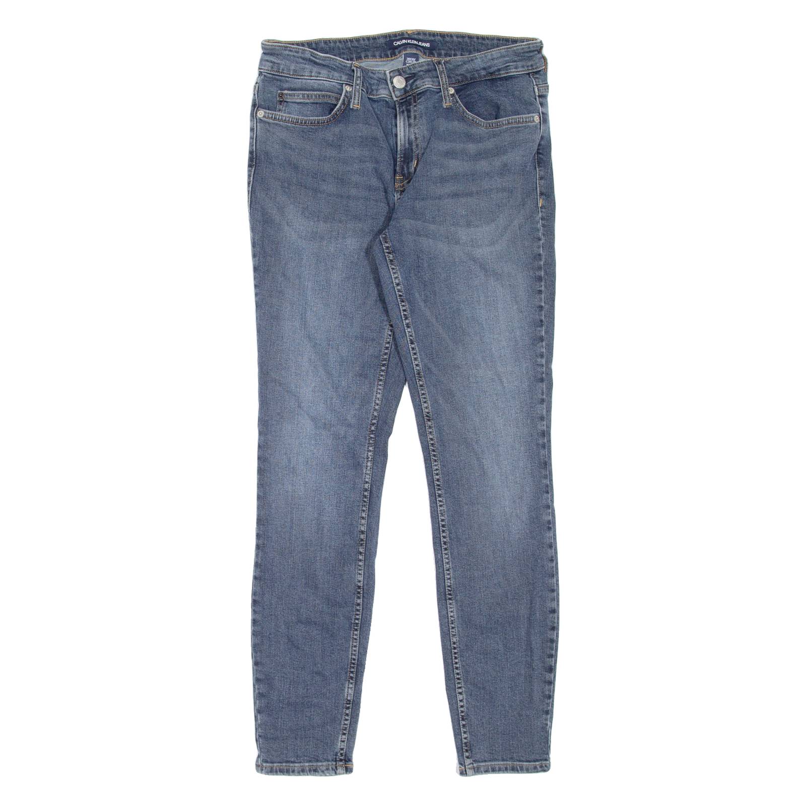 CALVIN KLEIN JEANS Womens Jeans Blue Slim Skinny Stone Wash W28 L30