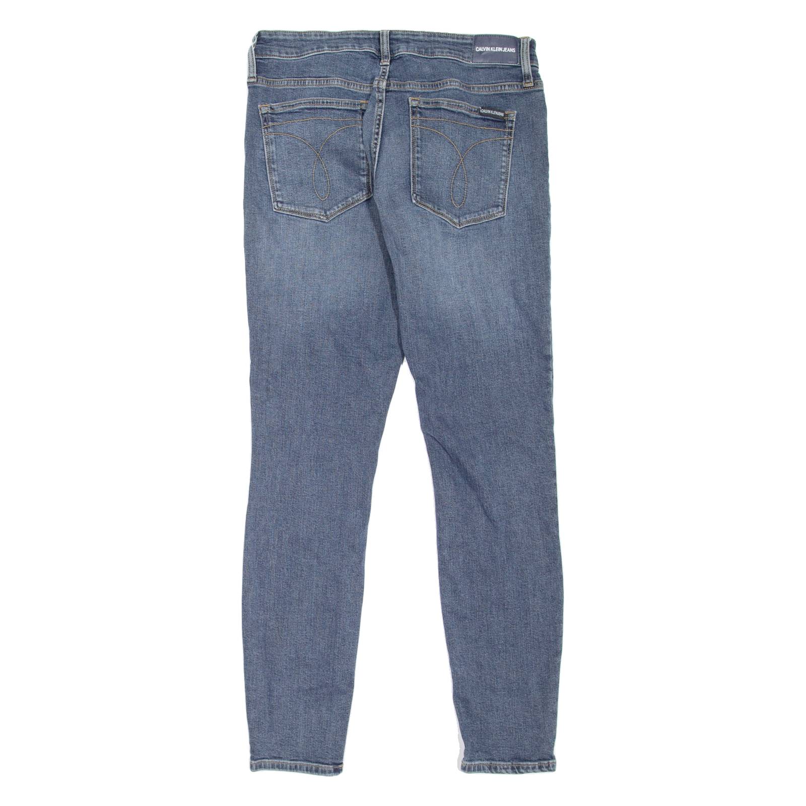 CALVIN KLEIN JEANS Womens Jeans Blue Slim Skinny Stone Wash W28 L30