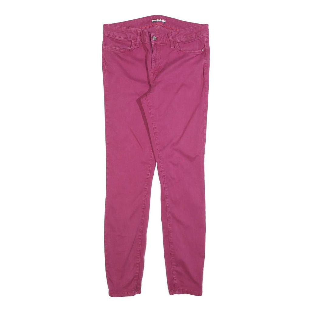 TOMMY HILFIGER Womens Cotton Blend Pink Slim Skinny Trousers W30 L30 Stylish