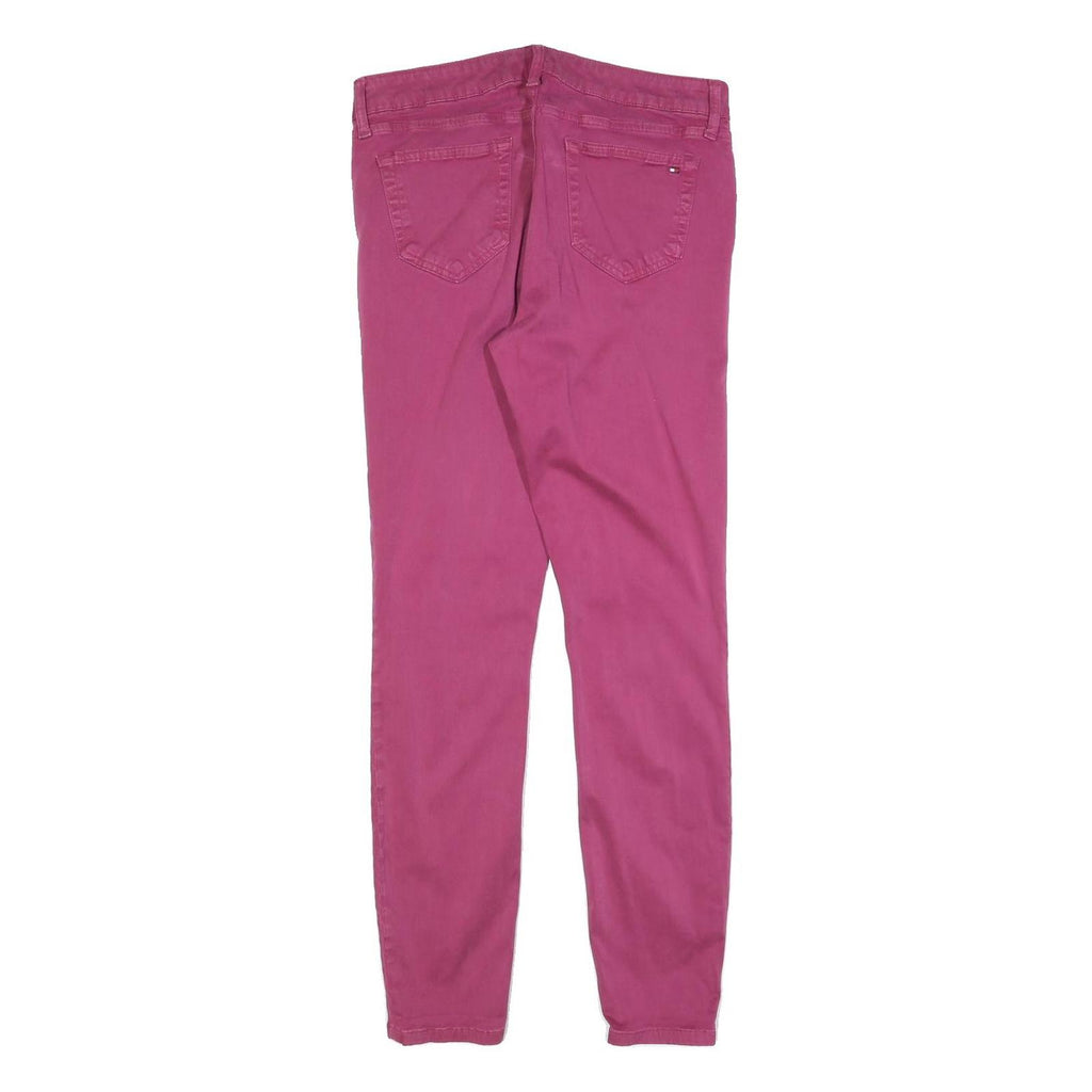TOMMY HILFIGER Womens Cotton Blend Pink Slim Skinny Trousers W30 L30 Stylish