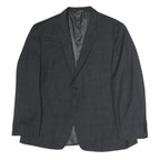 TOMMY HILFIGER Mens Grey & Black Classic Jacket L Cotton Plain Button Formal