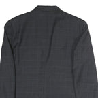 TOMMY HILFIGER Mens Grey & Black Classic Jacket L Cotton Plain Button Formal