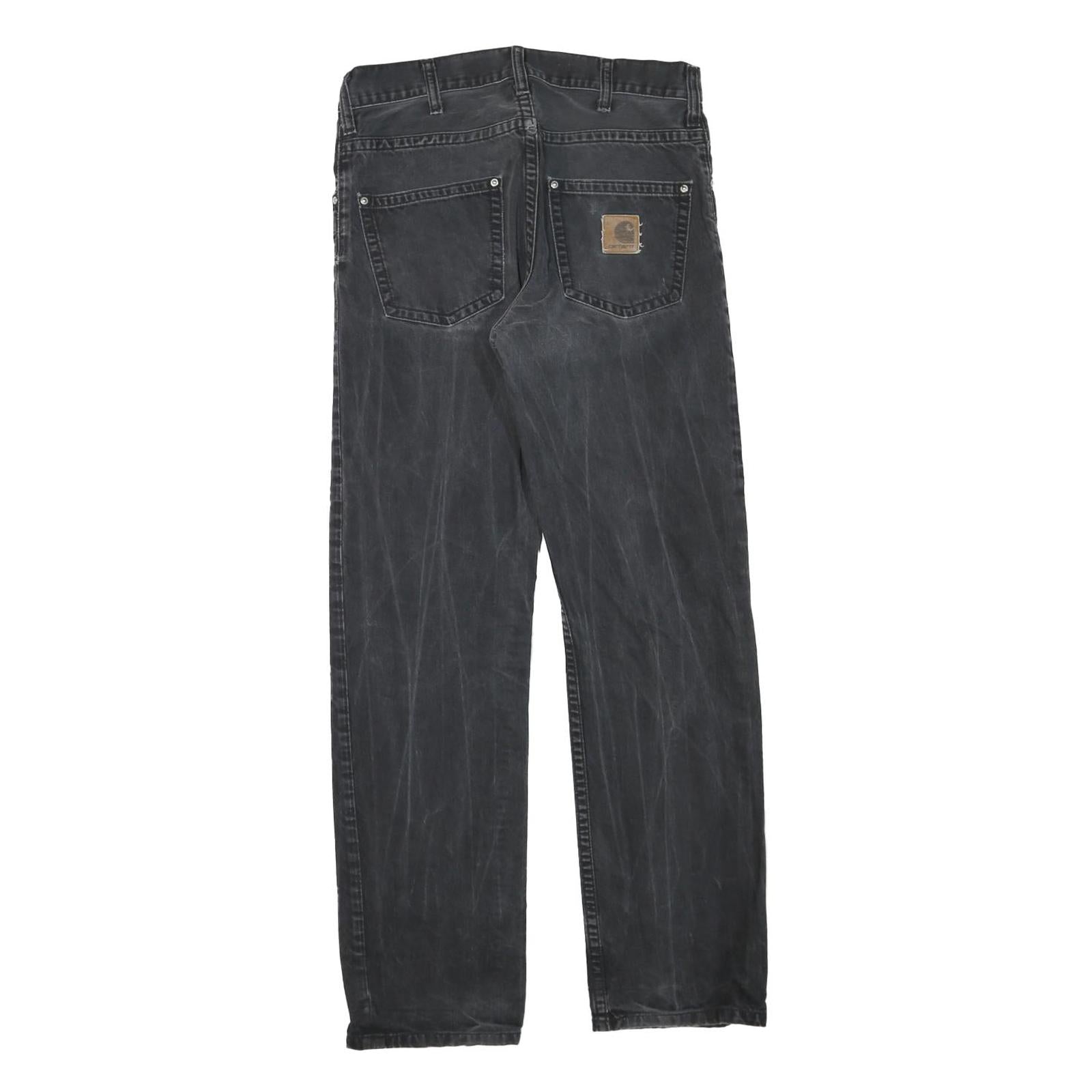 CARHARTT Womens Regular Black Denim Cotton Blend Zip Jeans W32 L30 Classic Style