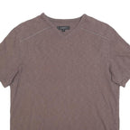 NEXT Mens Brown V-Neck Cotton Blend T-Shirt S Short Sleeve Plain Casual