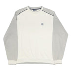 ASICS Mens White & Grey Crew Neck M Casual Cotton Blend Sweatshirt Pullover