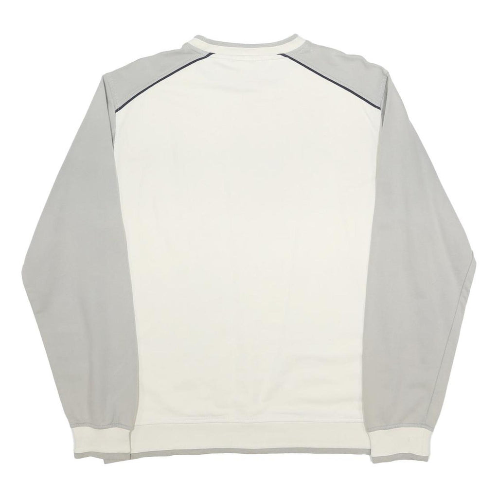 ASICS Mens White & Grey Crew Neck M Casual Cotton Blend Sweatshirt Pullover