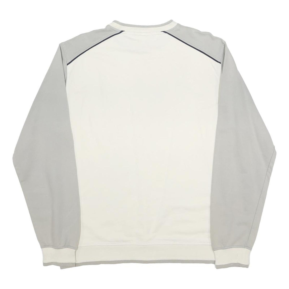 ASICS Mens White & Grey Crew Neck M Casual Cotton Blend Sweatshirt Pullover