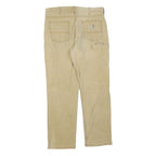 CARHARTT Mens Jeans Beige Regular Straight Denim W36 L32 Zip Cotton Blend