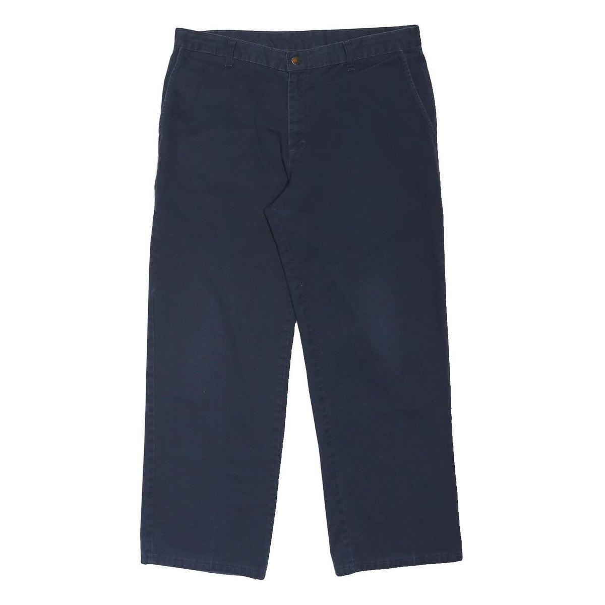 DICKIES Mens Polyester Blend Navy Blue Regular Straight Trousers W36 L29