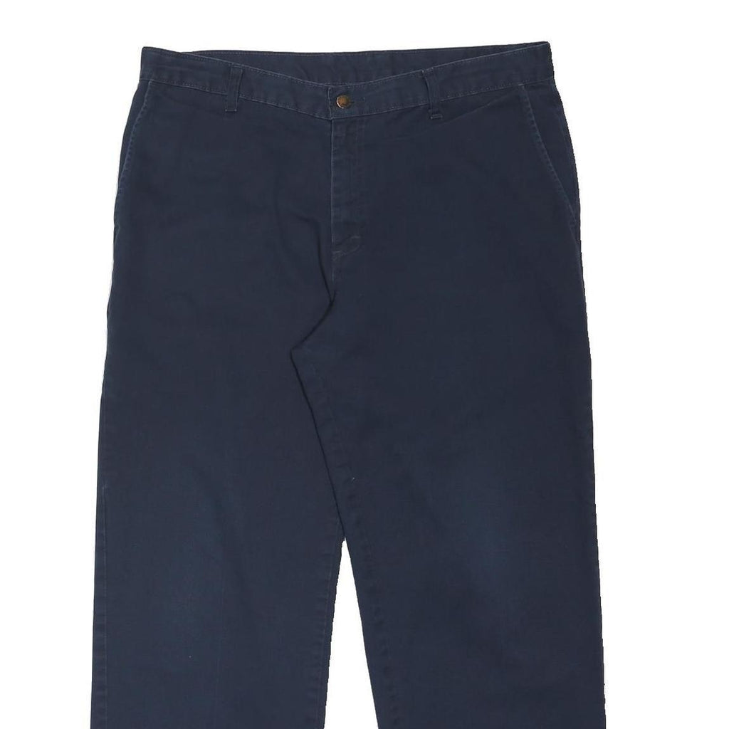 DICKIES Mens Polyester Blend Navy Blue Regular Straight Trousers W36 L29