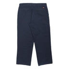DICKIES Mens Polyester Blend Navy Blue Regular Straight Trousers W36 L29