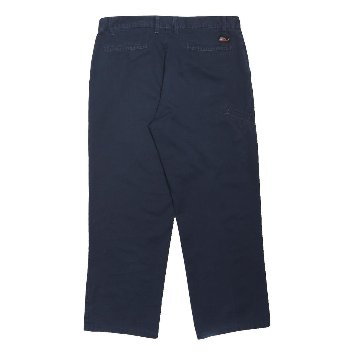 DICKIES Mens Polyester Blend Navy Blue Regular Straight Trousers W36 L29
