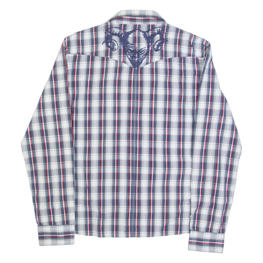 LEE Mens Shirt Blue Check Long Sleeve M