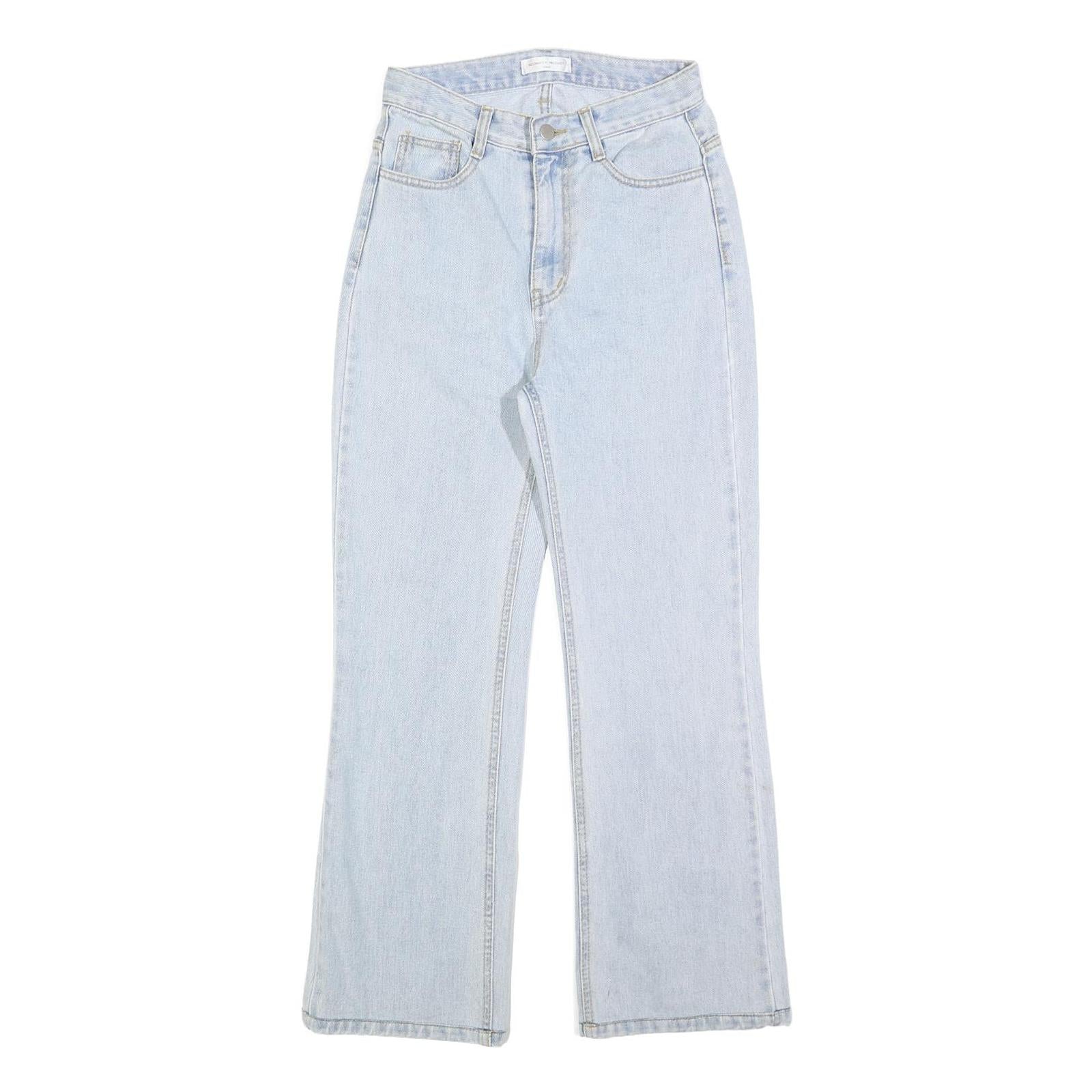 NEONHITCH Womens Jeans Light Blue Regular Straight Denim Light Wash W25 L27