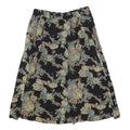 MAGGIE LAWRENCE Womens Black Floral Cotton Blend Midi Skater Skirt L Elegant