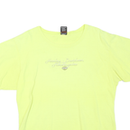 HARLEY DAVIDSON Womens Yellow Cotton Blend T-Shirt XL Short Sleeve Crew Neck