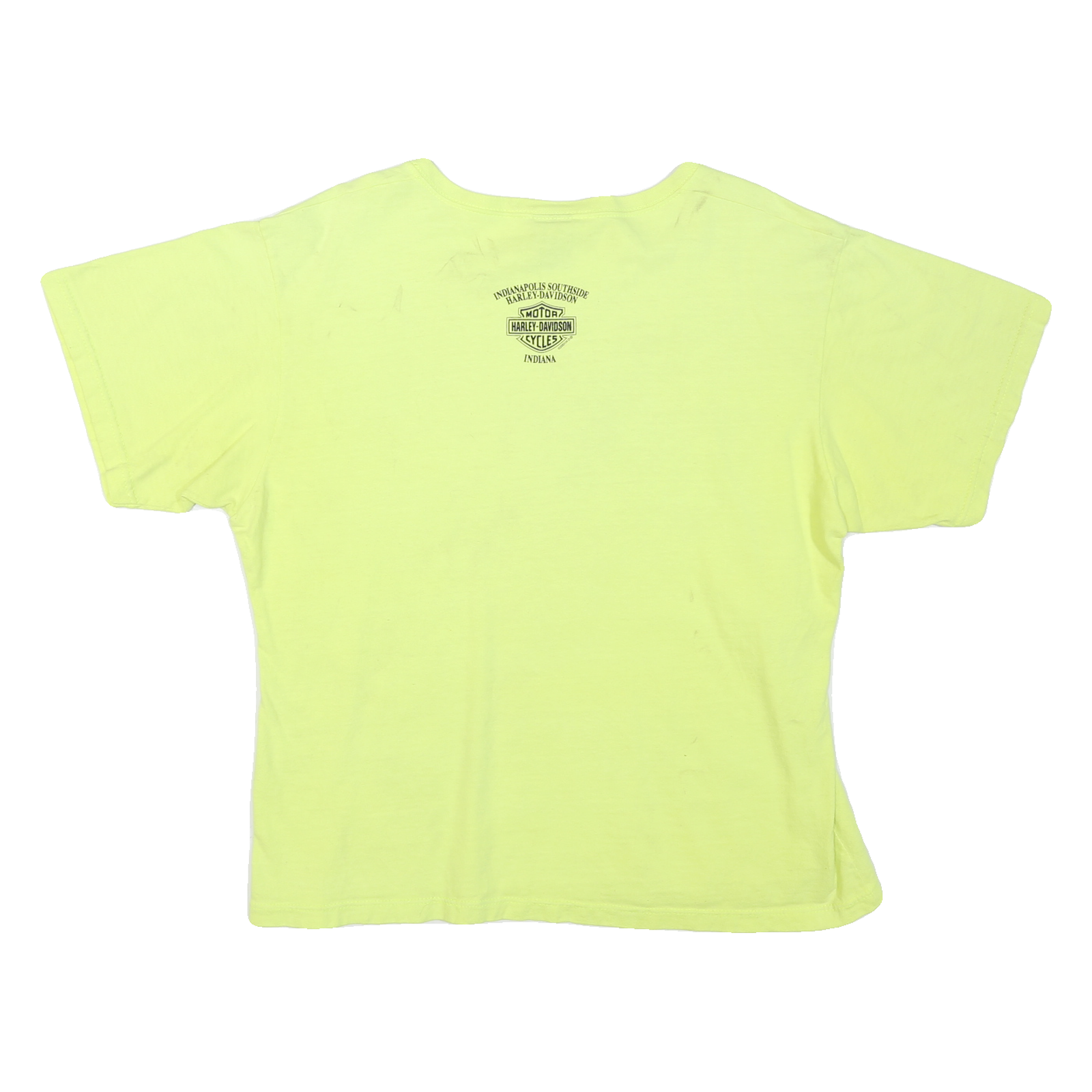 HARLEY DAVIDSON Womens Yellow Cotton Blend T-Shirt XL Short Sleeve Crew Neck