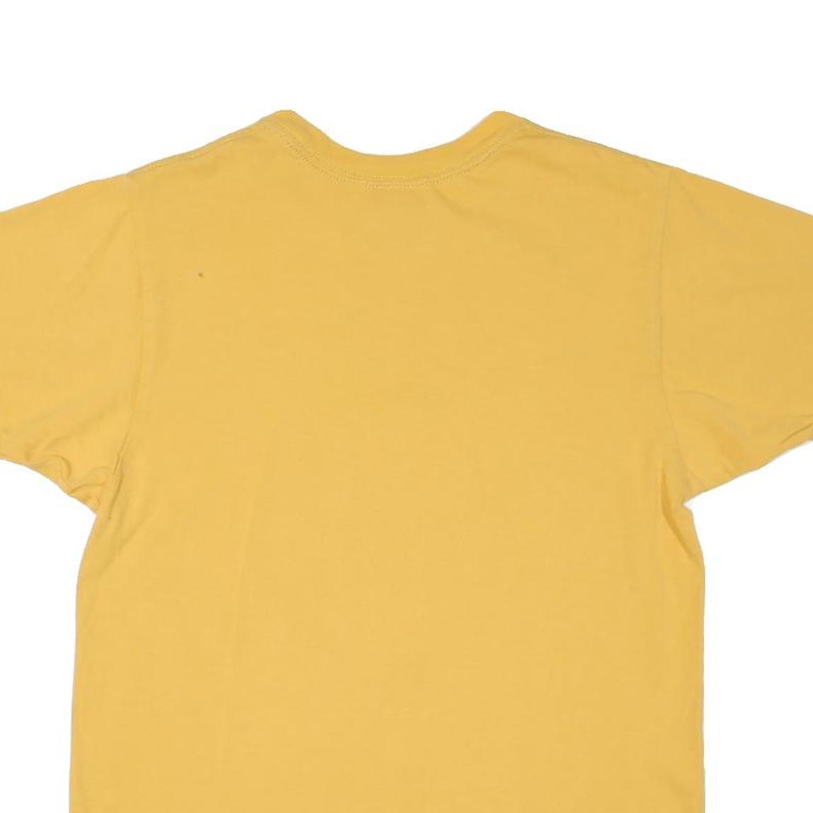 PUMA Mens Yellow Graphic T-Shirt S Short Sleeve Crew Neck Logo Sport