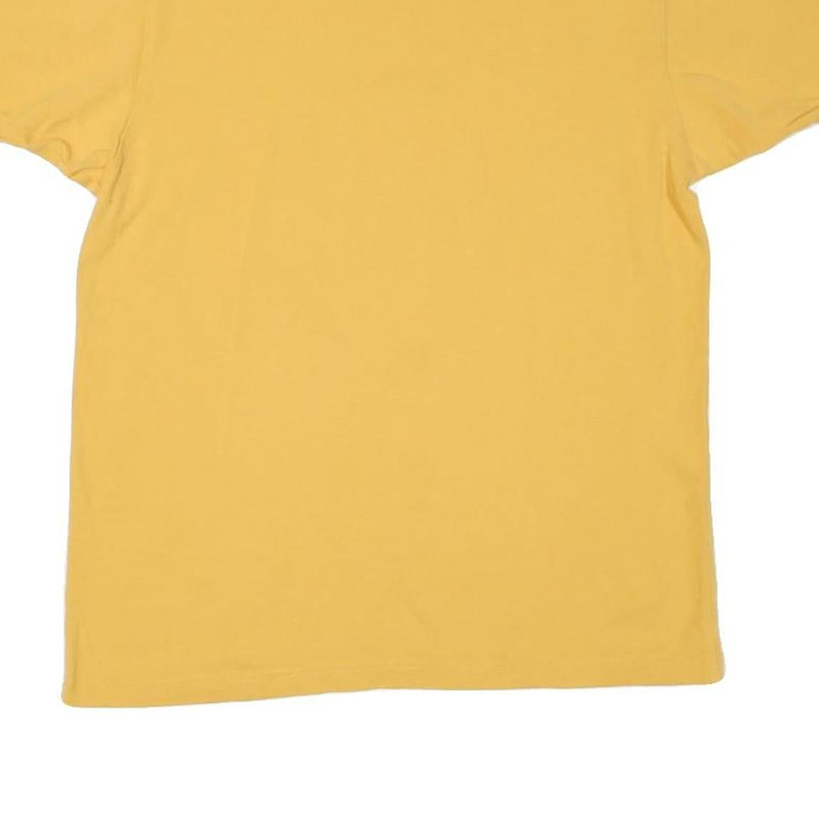PUMA Mens Yellow Graphic T-Shirt S Short Sleeve Crew Neck Logo Sport