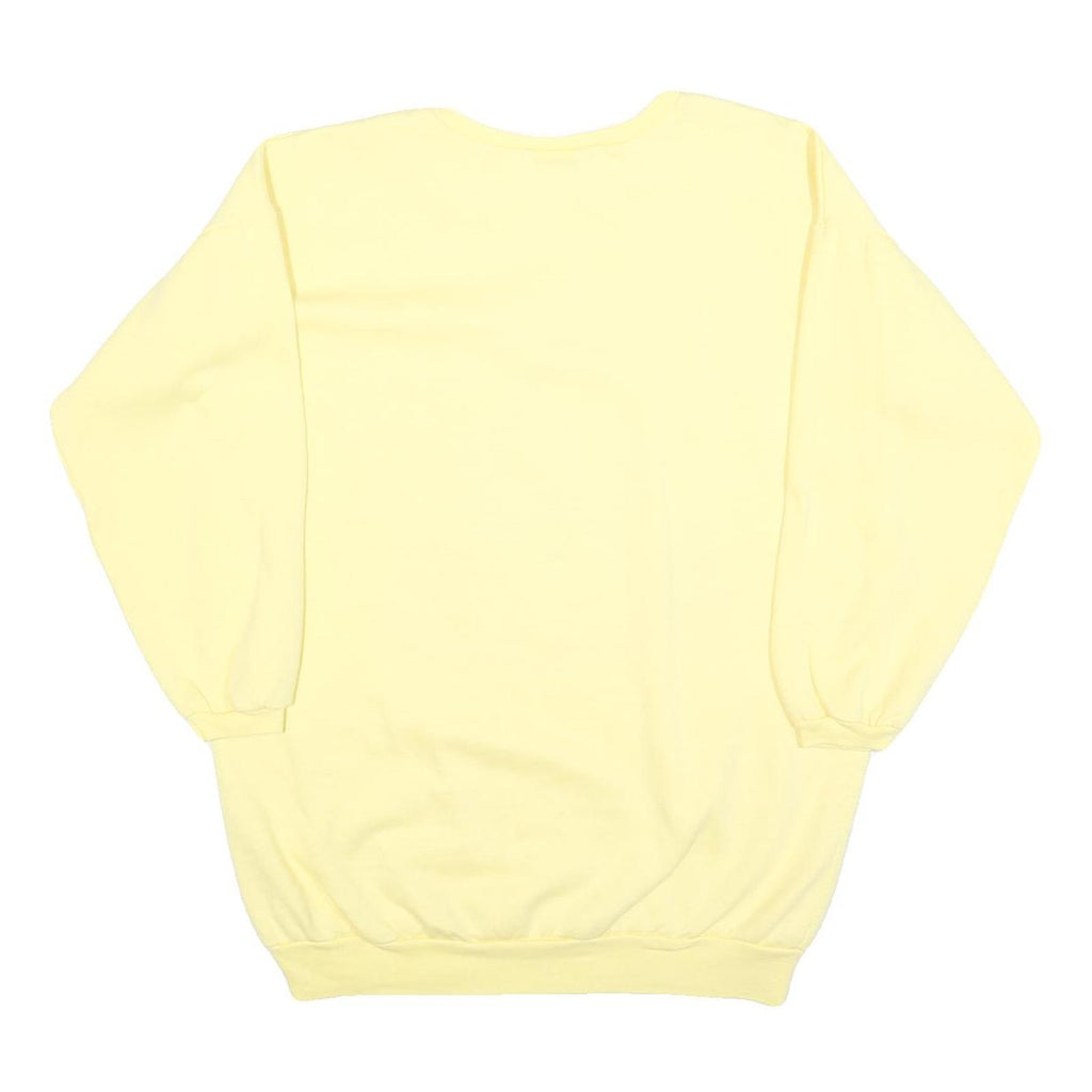 KARAS KLOSET Womens Yellow Sweatshirt Royalty Crest M Cotton Blend Crew Neck