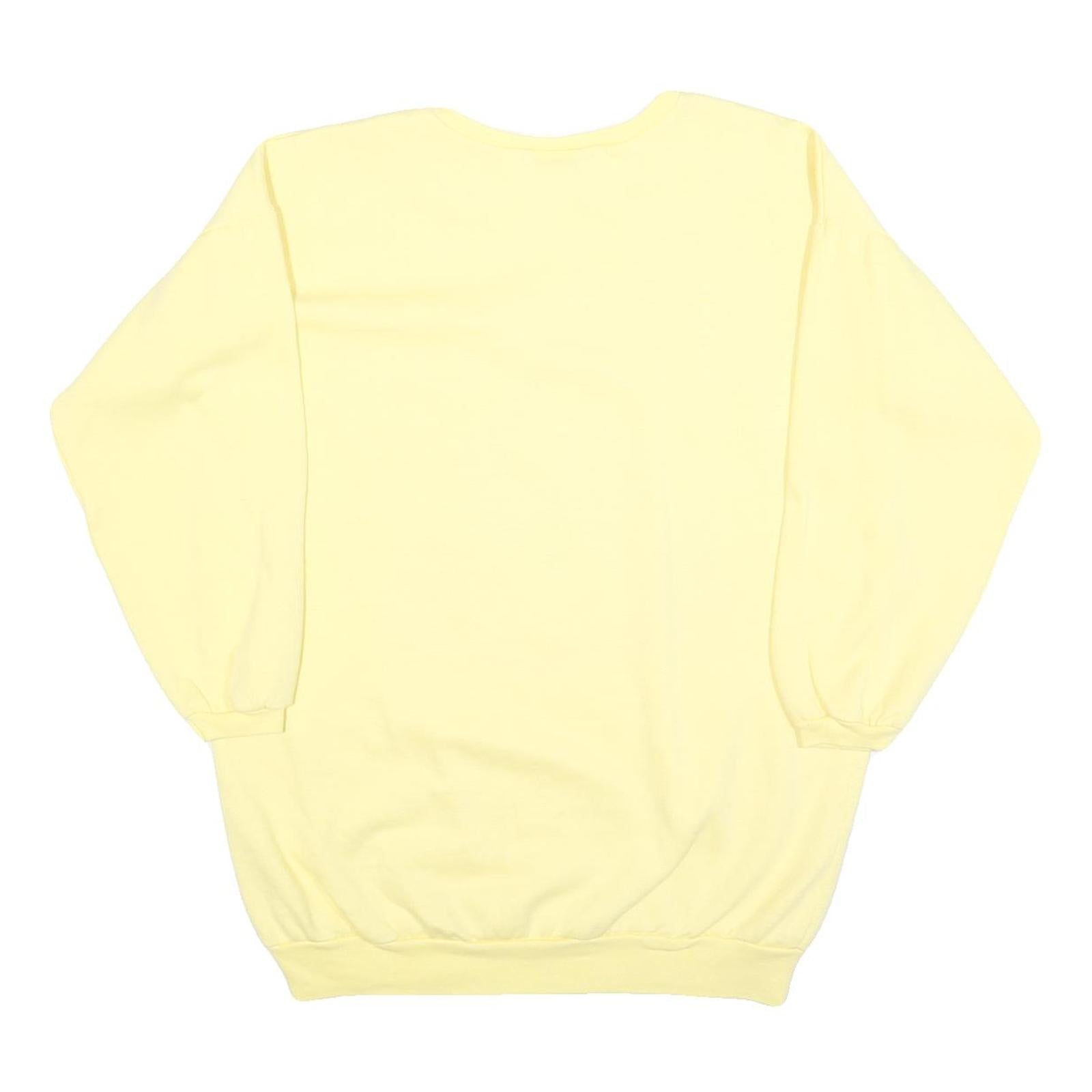 KARAS KLOSET Womens Yellow Sweatshirt Royalty Crest M Cotton Blend Crew Neck