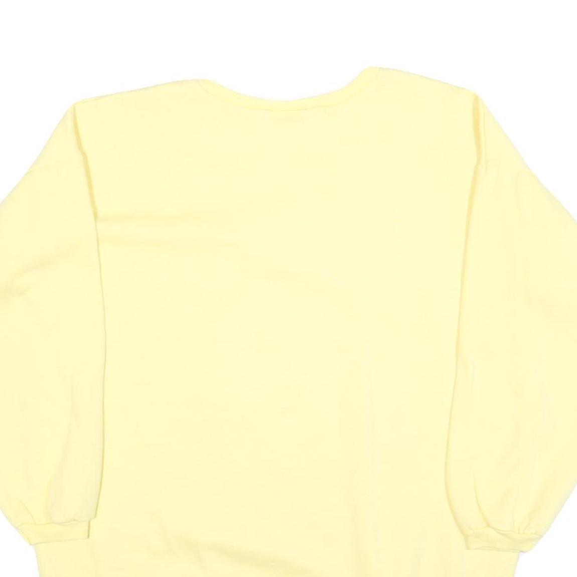 KARAS KLOSET Womens Yellow Sweatshirt Royalty Crest M Cotton Blend Crew Neck