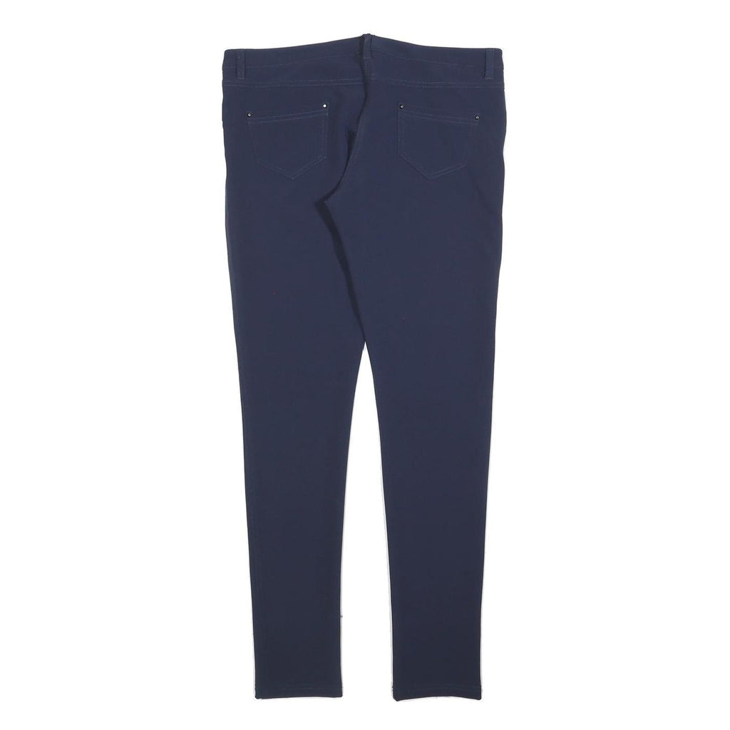 SILVIAN HEACH Womens Polyester Blend Navy Slim Skinny Trousers W32 L30