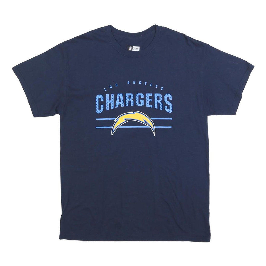 NFL Mens Navy Blue Los Angeles Chargers Graphic T-Shirt L Short Sleeve Crew Neck