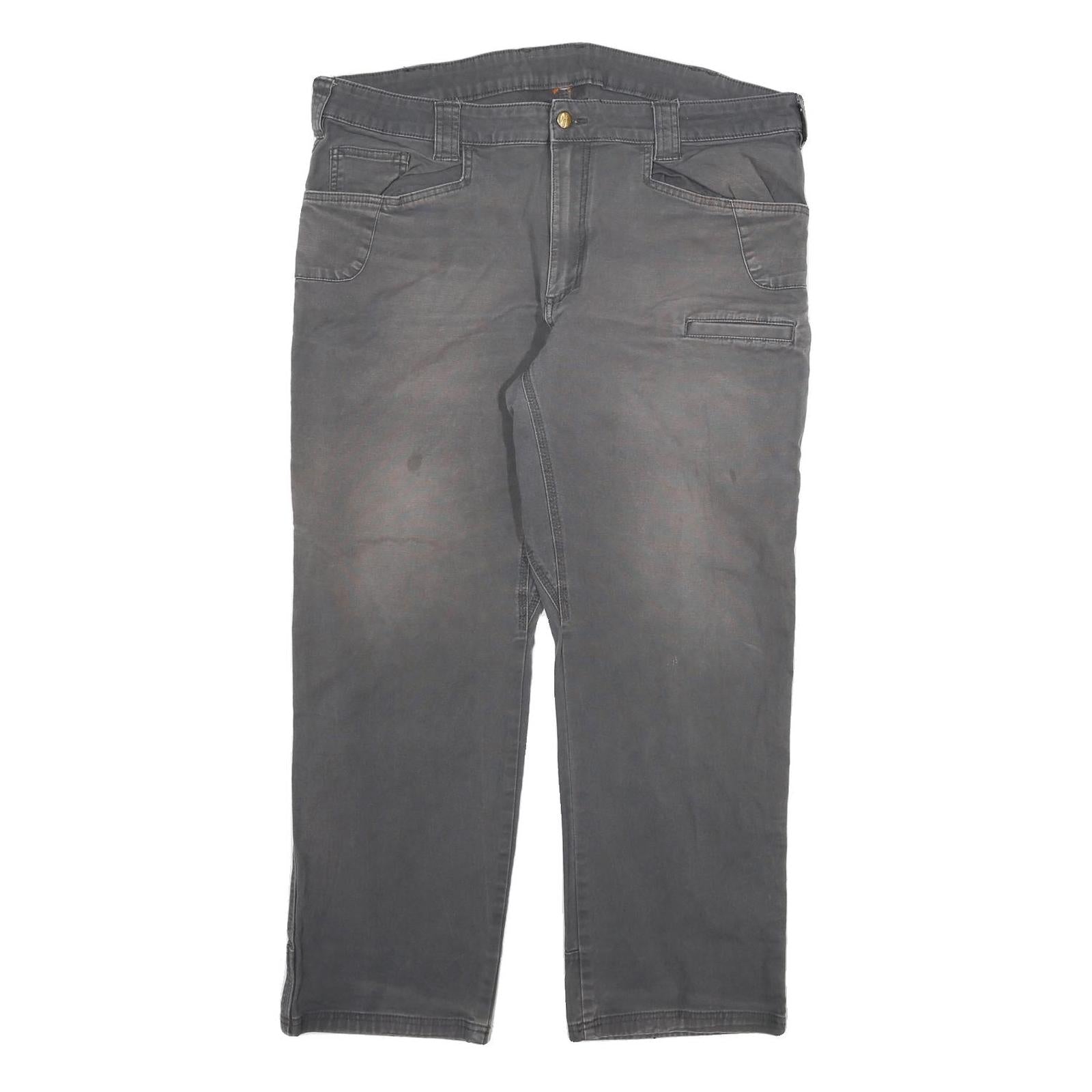 CARHARTT Mens Cotton Blend Grey Relaxed Straight Trousers W40 L29 Workwear