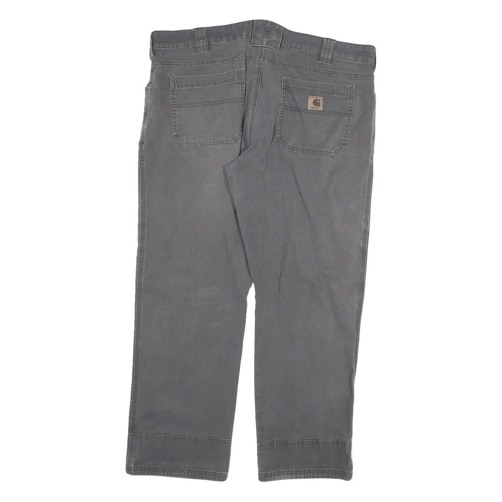 CARHARTT Mens Cotton Blend Grey Relaxed Straight Trousers W40 L29 Workwear