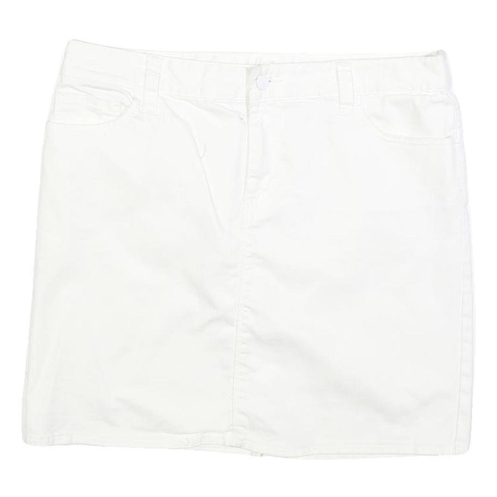 TOMMY HILFIGER Mens White Cotton Blend Mini Skirt M Casual Summer Wear
