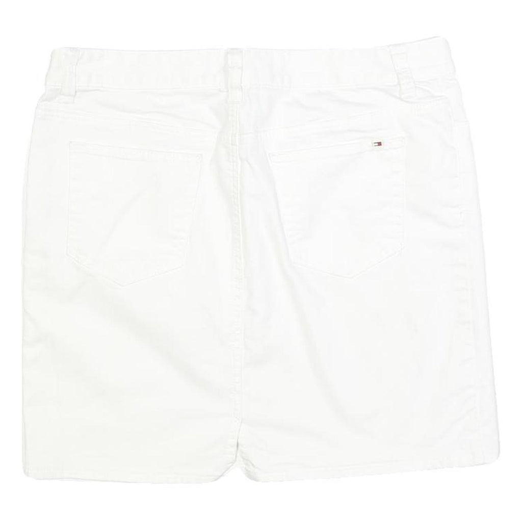 TOMMY HILFIGER Mens White Cotton Blend Mini Skirt M Casual Summer Wear