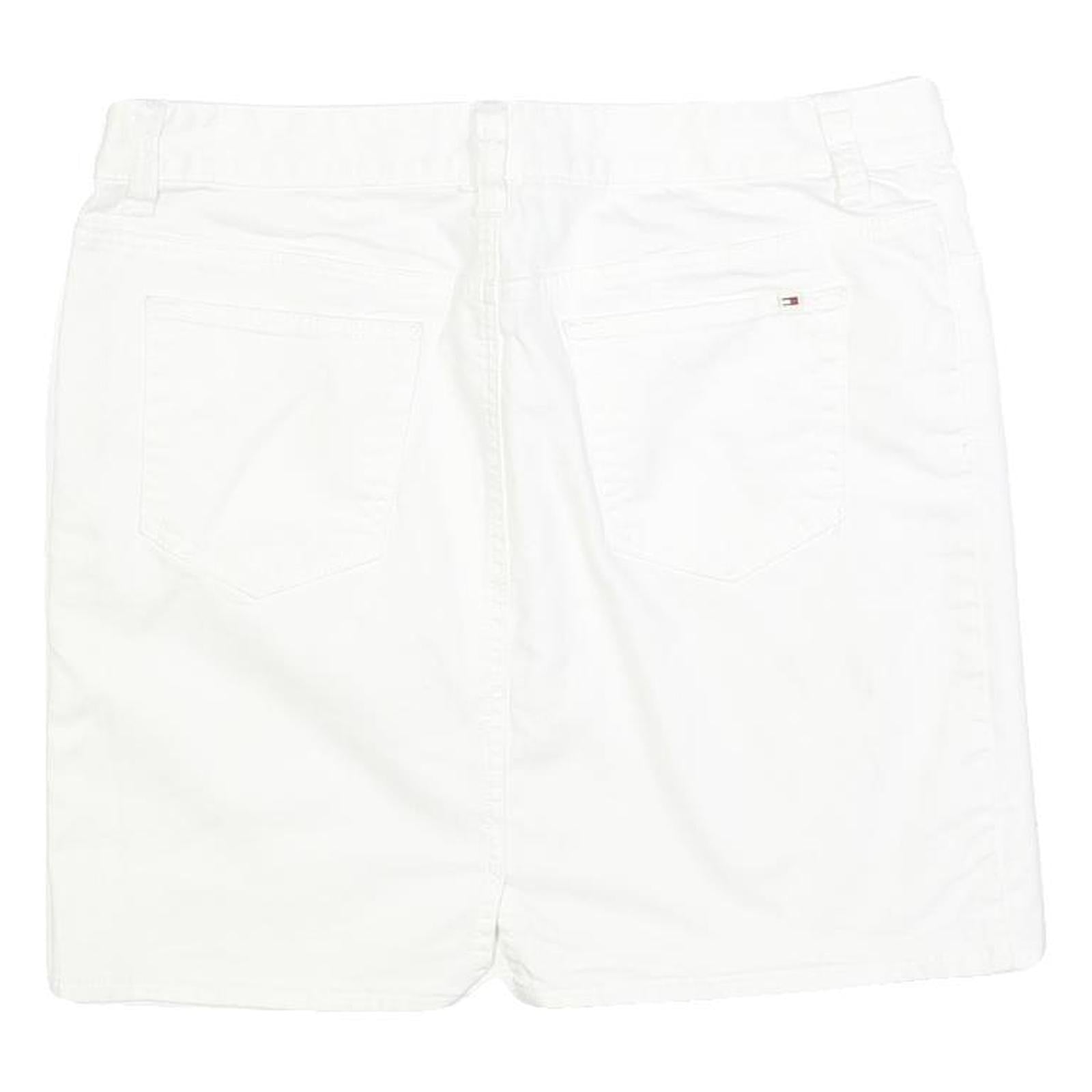 TOMMY HILFIGER Mens White Cotton Blend Mini Skirt M Casual Summer Wear