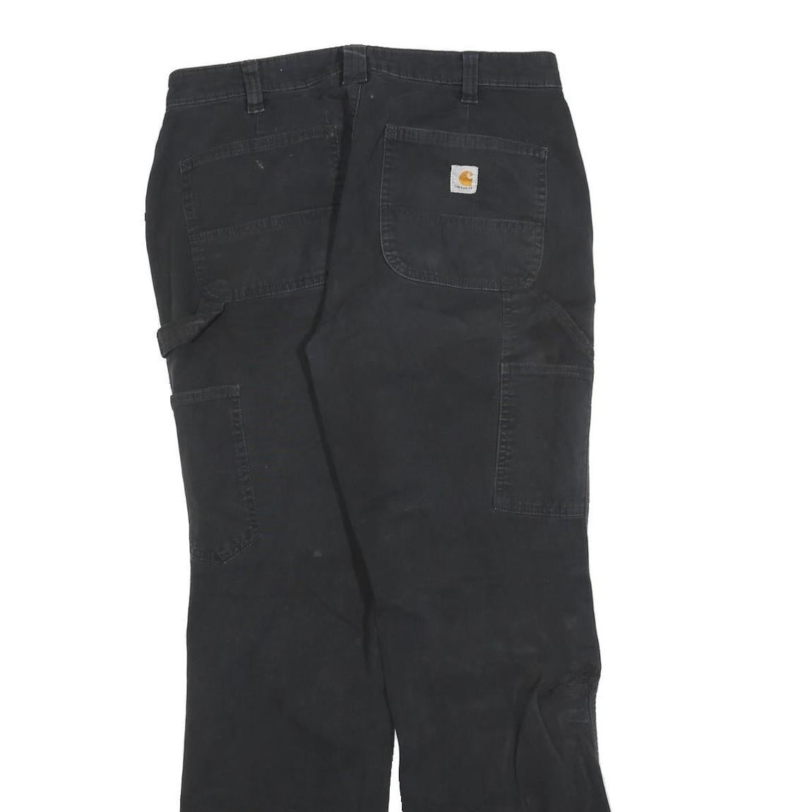 CARHARTT Womens Cotton Blend Black Relaxed Straight Trousers W30 L30 Workwear