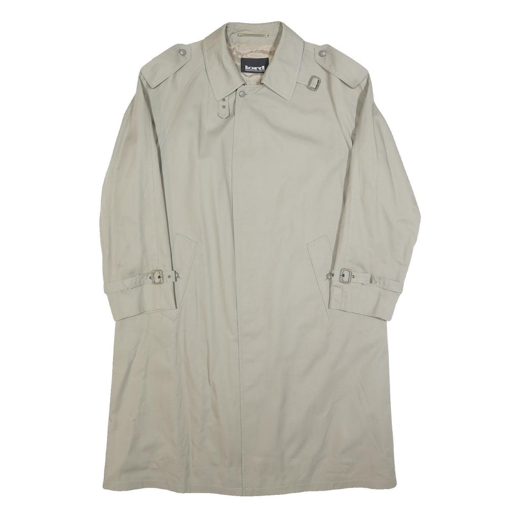 LORD Mens Beige Cotton Classic Long Sleeve Button Cotton Jacket L