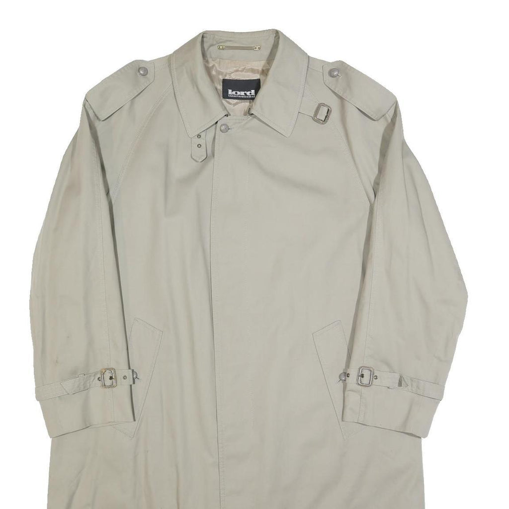 LORD Mens Beige Cotton Classic Long Sleeve Button Cotton Jacket L