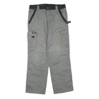 DICKIES Mens Regular Grey Cotton Blend Regular Fit Trousers W34 L30 Workwear