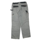 DICKIES Mens Regular Grey Cotton Blend Regular Fit Trousers W34 L30 Workwear