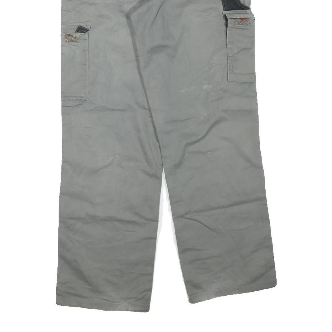 DICKIES Mens Regular Grey Cotton Blend Regular Fit Trousers W34 L30 Workwear