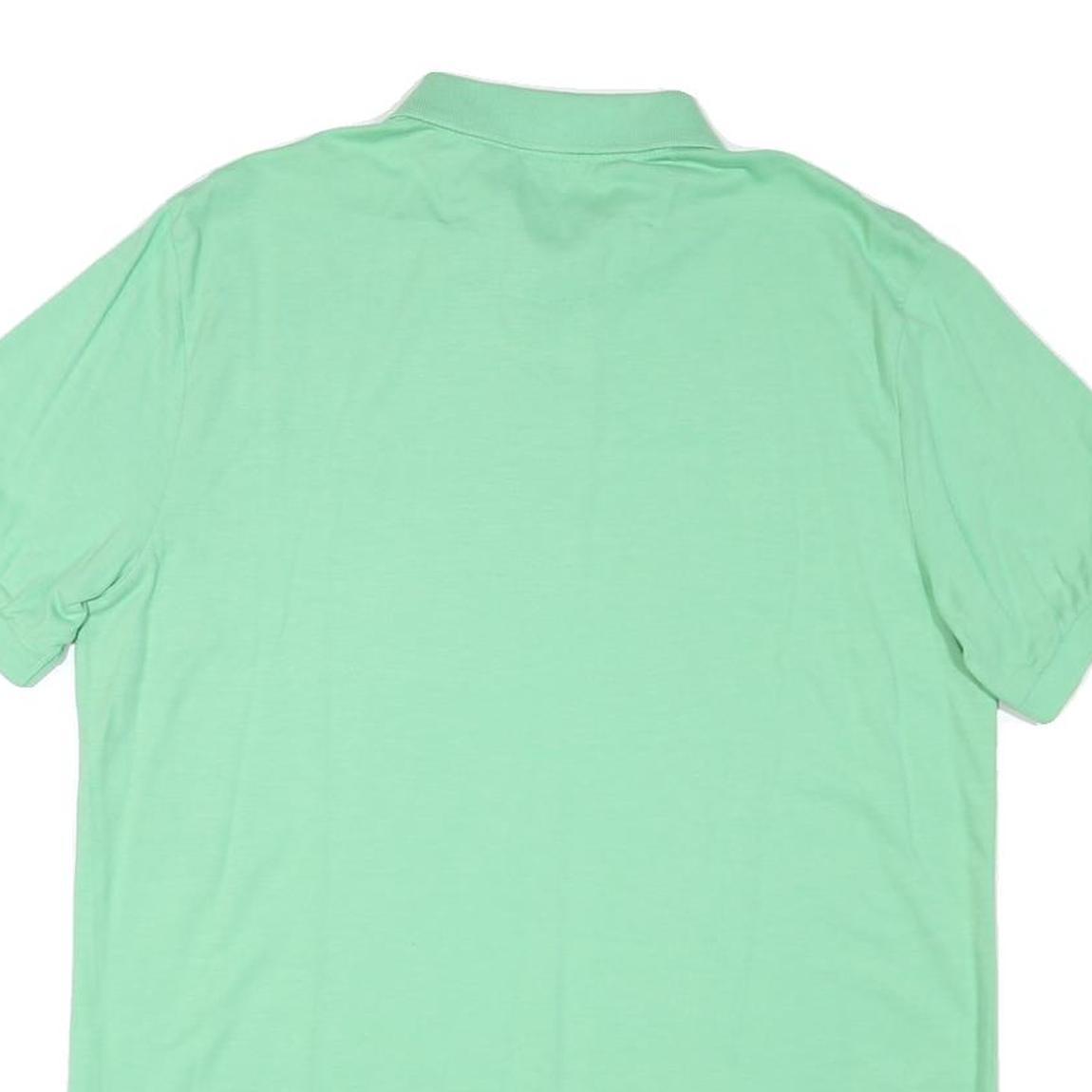 CHAPS Mens Green L Cotton Blend Polo Shirt Short Sleeve Plain Casual