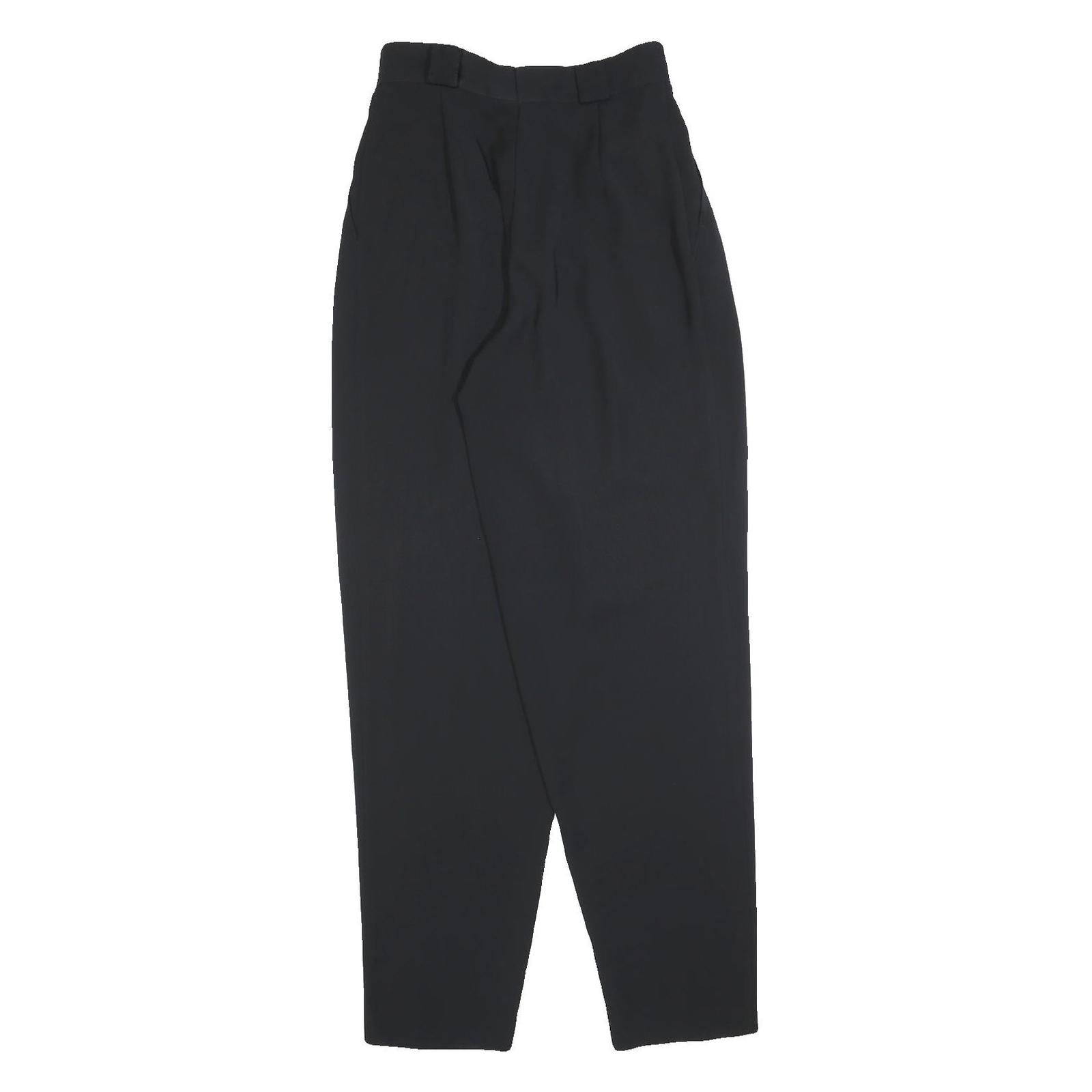 BIANCA Womens Polyester Black Regular Fit Straight Trousers W25 L32 Zip Closure