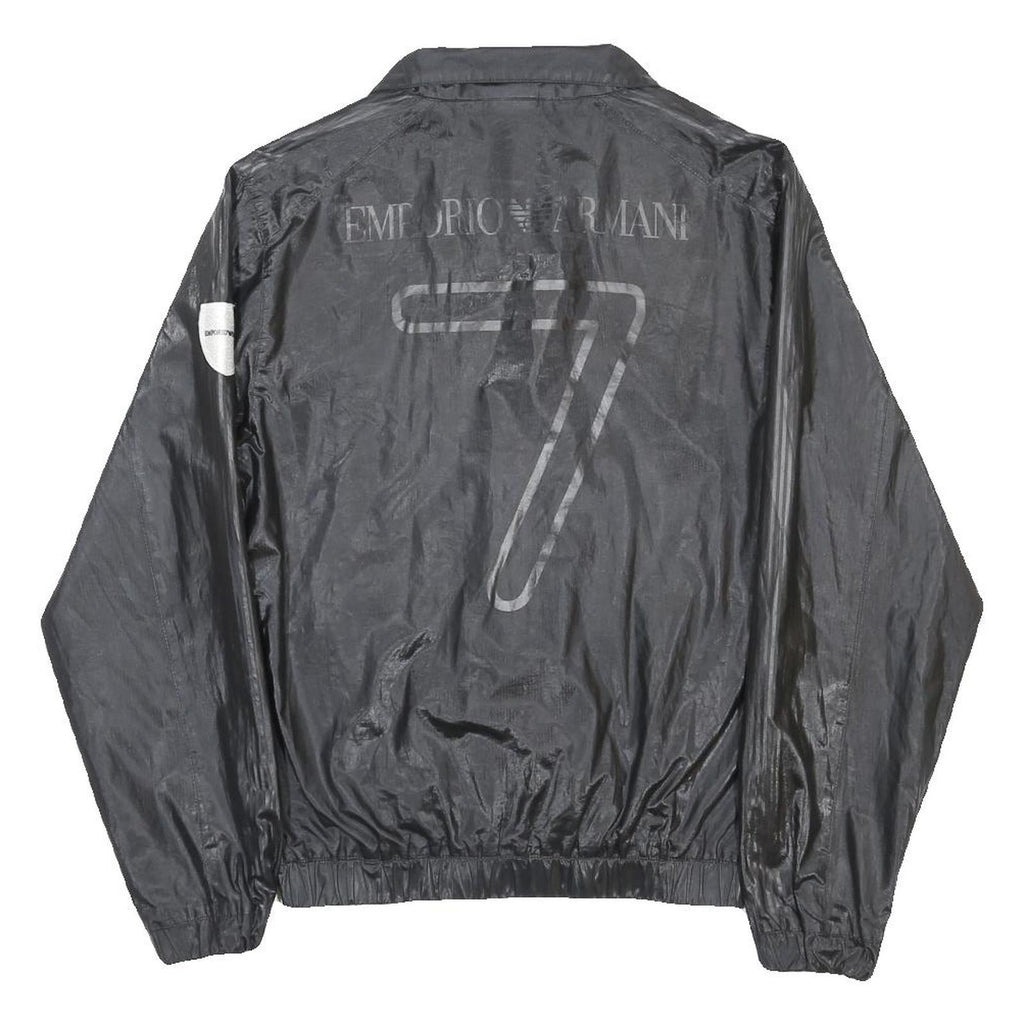 EA7 EMPORIO ARMANI Womens Black Lightweight Jacket M Polyester Zip Plain