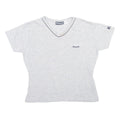 REEBOK Womens Grey S Short Sleeve V-Neck Cotton Blend T-Shirt Casual