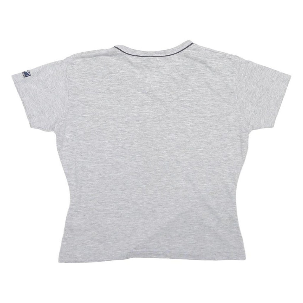 REEBOK Womens Grey S Short Sleeve V-Neck Cotton Blend T-Shirt Casual