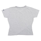 REEBOK Womens Grey S Short Sleeve V-Neck Cotton Blend T-Shirt Casual