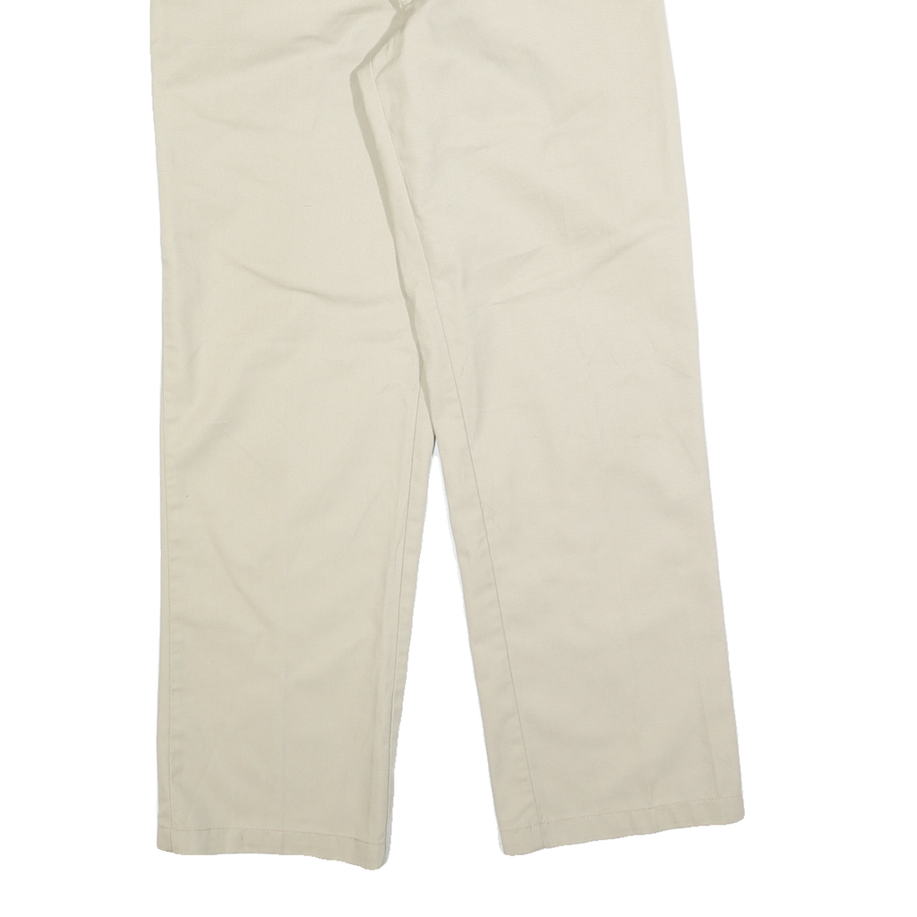 DICKIES Mens Cotton Blend Beige Regular Fit Straight Leg Trousers W33 L30