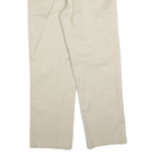 DICKIES Mens Cotton Blend Beige Regular Fit Straight Leg Trousers W33 L30