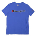 CHAMPION Mens Blue Graphic T-Shirt XS Short Sleeve Crew Neck Cotton Blend Casual