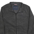 TOMMY HILFIGER Womens Grey Plain Full Zip Crew Neck Basic Knit S Casual Jumper